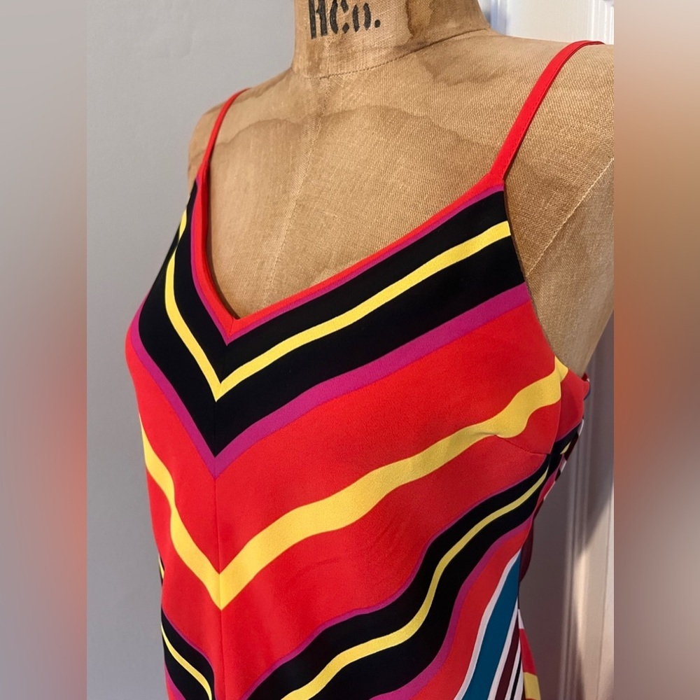 Express Orange and Blue Spaghetti Strap Slip Dress EUC S - Picture 3 of 9